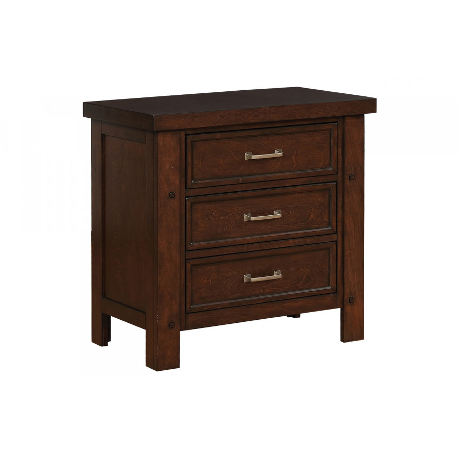 Coaster - Barstow 3-Drawer Rectangular Nightstand in Pinot Noir