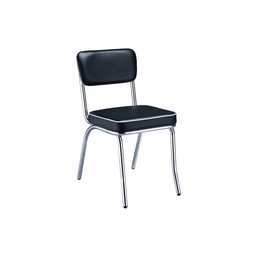 Coaster Retro Open Back Side Chairs (Set Of 2) - Black/Chrome