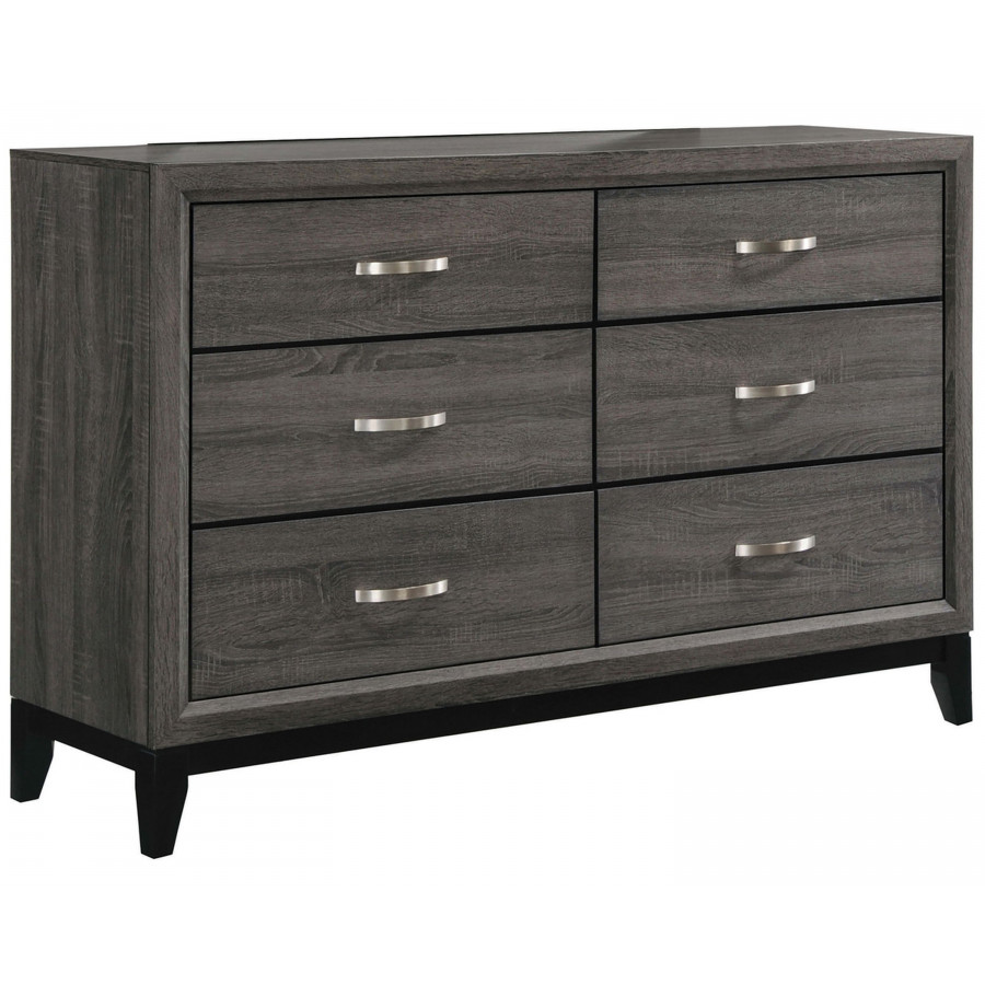 Coaster - Watson 6-Drawer Dresser in Gray Oak/Black