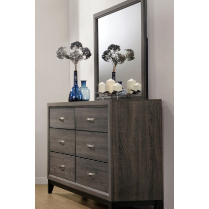 Coaster - Watson 6-Drawer Dresser in Gray Oak/Black