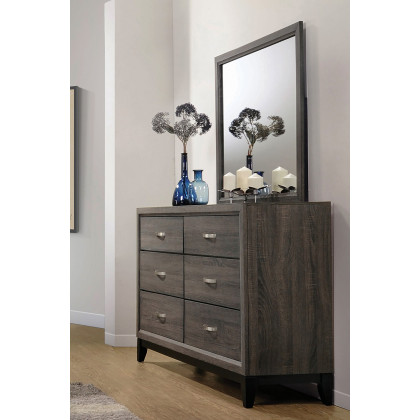 Coaster - Watson 6-Drawer Dresser in Gray Oak/Black
