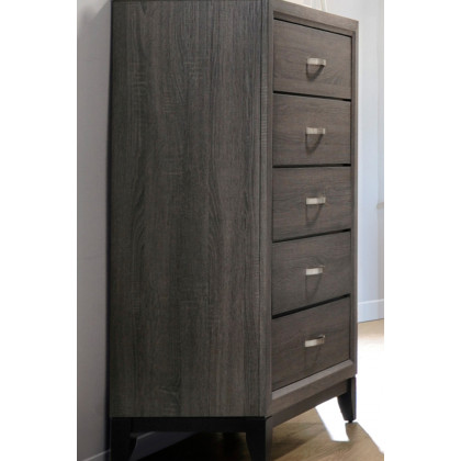 Coaster - Watson 5-Drawer Chest in Gray Oak/Black