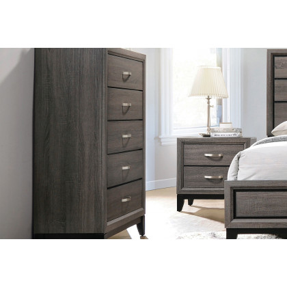 Coaster - Watson 5-Drawer Chest in Gray Oak/Black