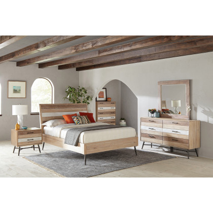 Coaster Marlow Eastern King Platform Bed - Rough Sawn Multi