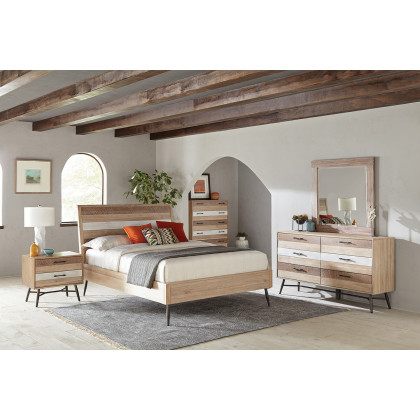 Coaster Marlow Eastern King Platform Bed - Rough Sawn Multi