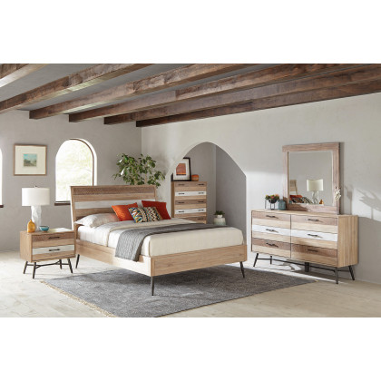 Coaster Marlow Eastern King Platform Bed - Rough Sawn Multi