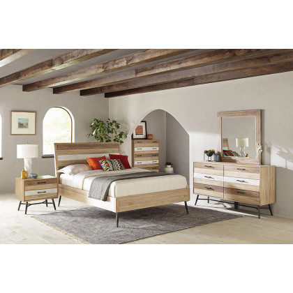 Coaster Marlow Queen Platform Bed - Rough Sawn Multi