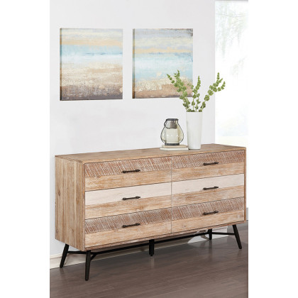Coaster - Marlow 6-Drawer Dresser in Rough Sawn Multi
