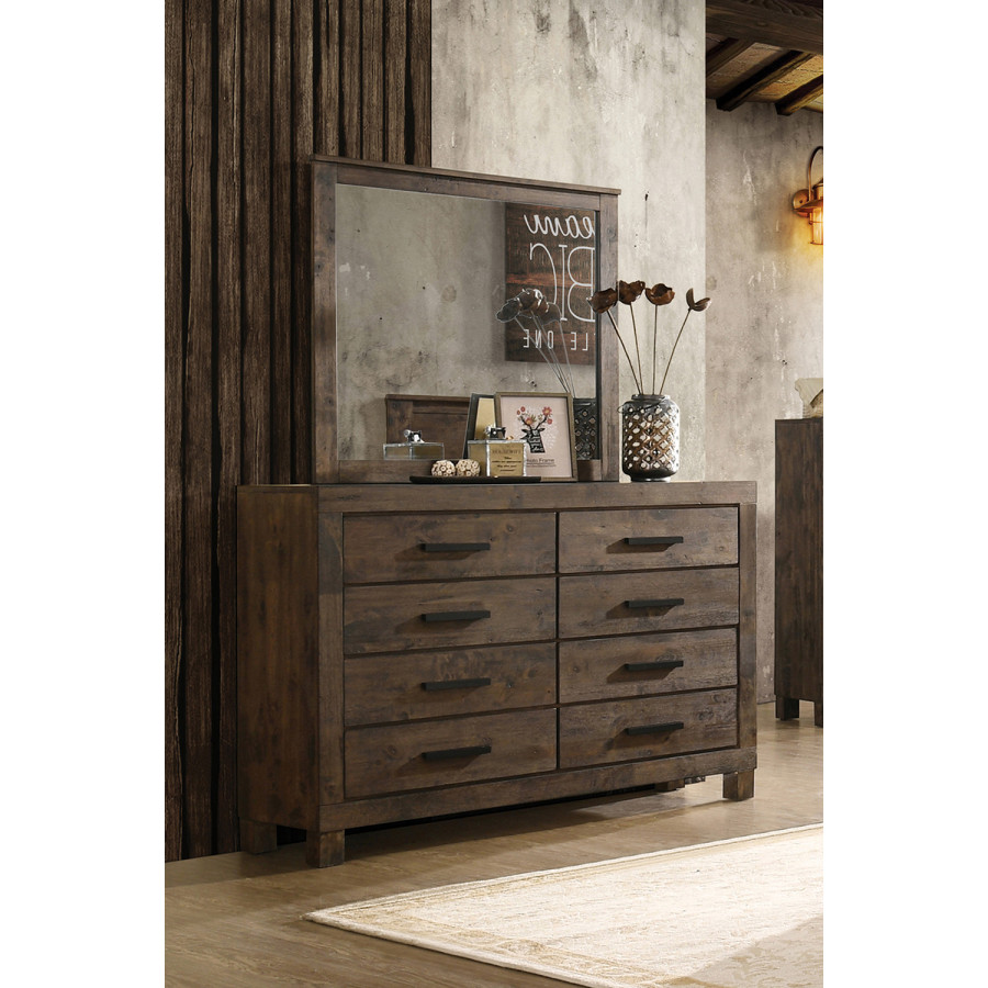 Coaster - Woodmont Rectangle Mirror in Rustic Golden Brown