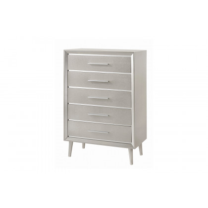 Coaster Ramon Eastern King Panel Bed - Metallic Sterling