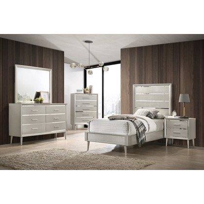 Coaster Ramon Twin Panel Bed - Metallic Sterling