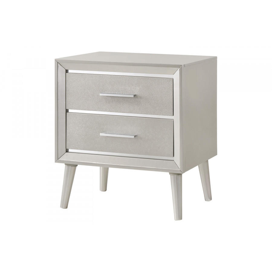 Coaster - Ramon 2-Drawer Nightstand in Metallic Sterling