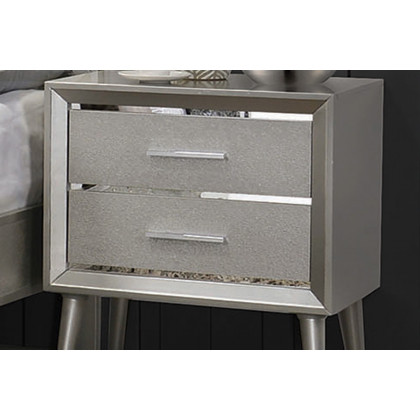 Coaster - Ramon 2-Drawer Nightstand in Metallic Sterling