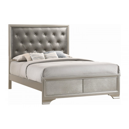 Coaster Salford Eastern King Panel Bed - Metallic Sterling/Charcoal Gray