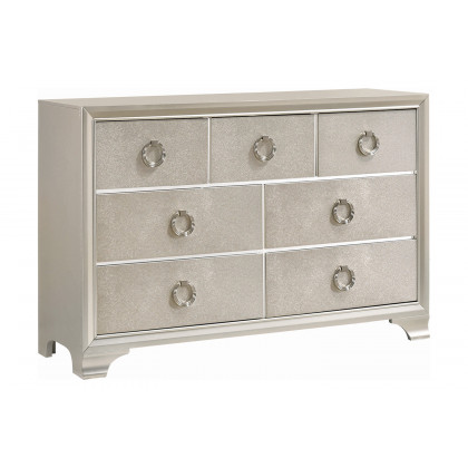 Coaster Salford Eastern King Panel Bed - Metallic Sterling/Charcoal Gray
