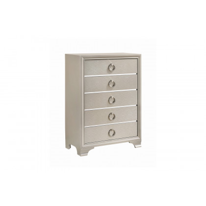 Coaster Salford Queen Panel Bed - Metallic Sterling/Charcoal Gray