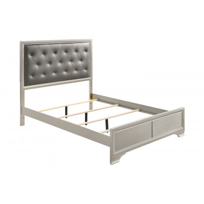 Coaster Salford Queen Panel Bed - Metallic Sterling/Charcoal Gray