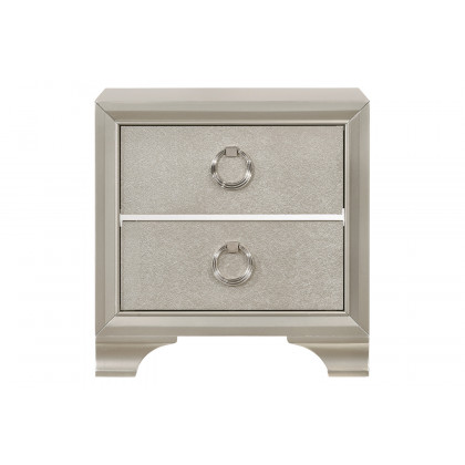 Coaster - Salford 2-Drawer Nightstand in Metallic Sterling