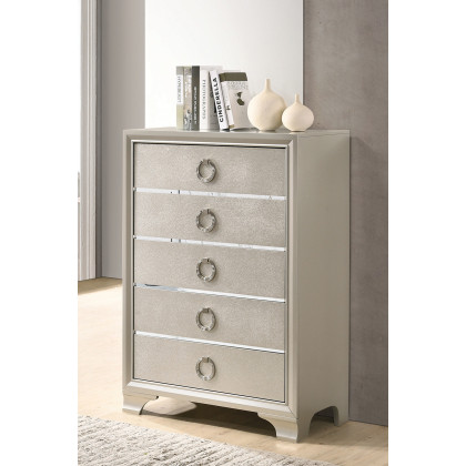 Coaster - Salford 5-Drawer Chest in Metallic Sterling