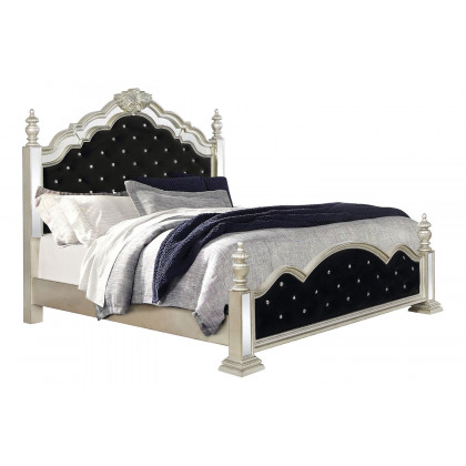 Coaster - Heidi Eastern King Upholstered Poster Bed