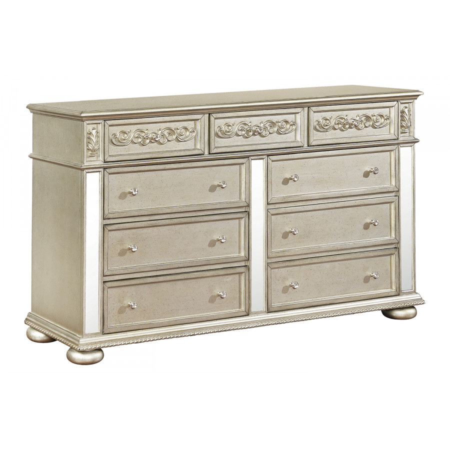 Coaster - Heidi 9-Drawer Dresser in Metallic Platinum