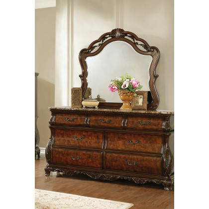 Coaster - Exeter 7-Drawer Dresser With Marble Top in Dark Burl