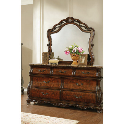 Coaster - Exeter Arched Dresser Mirror in Dark Burl
