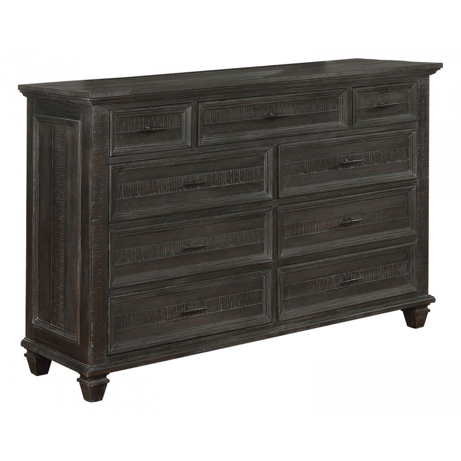 Coaster - Atascadero 9-Drawer Dresser in Weathered Carbon