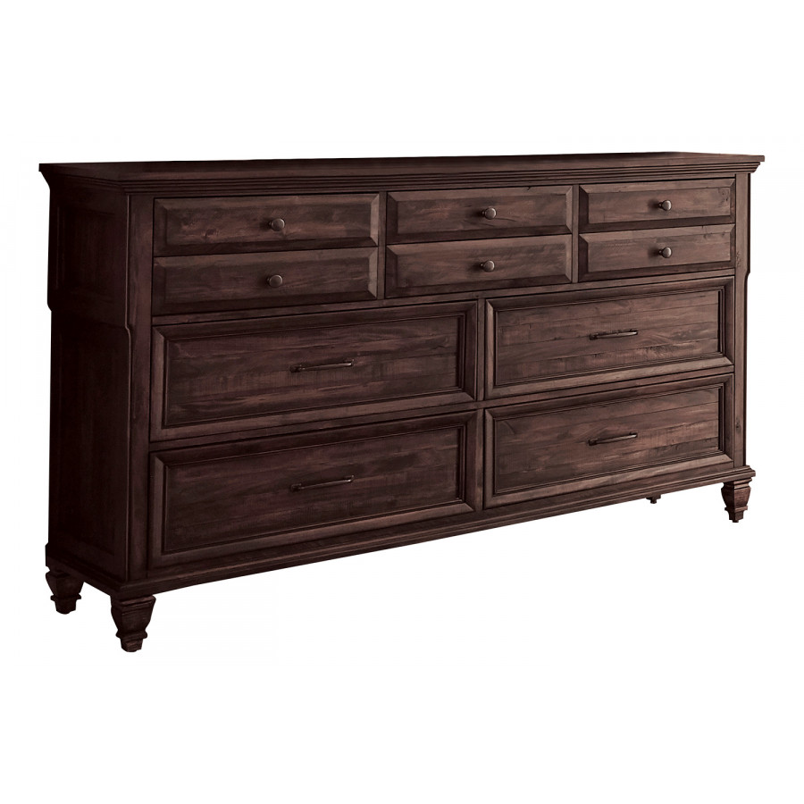 Coaster - Avenue 10-Drawer Dresser in Weathered Burnished Brown