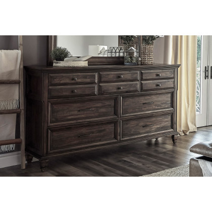 Coaster - Avenue 10-Drawer Dresser in Weathered Burnished Brown