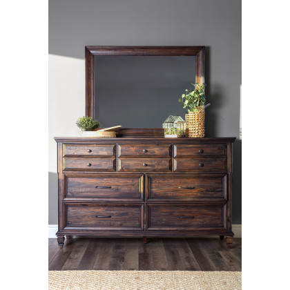 Coaster - Avenue Rectangle Dresser Mirror in Weathered Burnished Brown