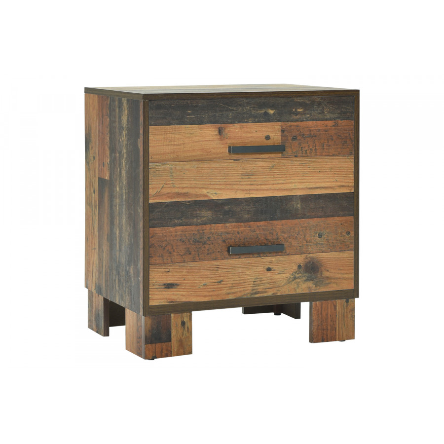 Coaster - Sidney 2-Drawer Nightstand in Rustic Pine