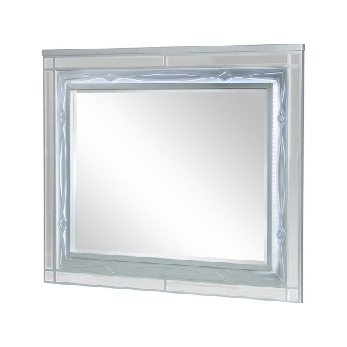 Coaster - Gunnison Dresser Mirror With Led Lighting in Silver Metallic