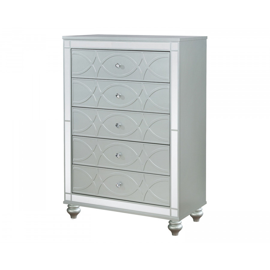 Coaster - Gunnison 5-Drawer Chest in Silver Metallic