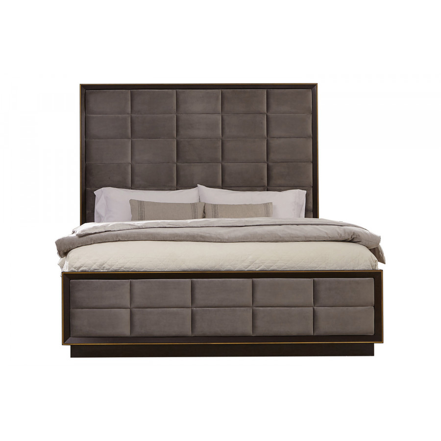 Coaster Durango Queen Upholstered Bed - Smoked Peppercorn/Gray