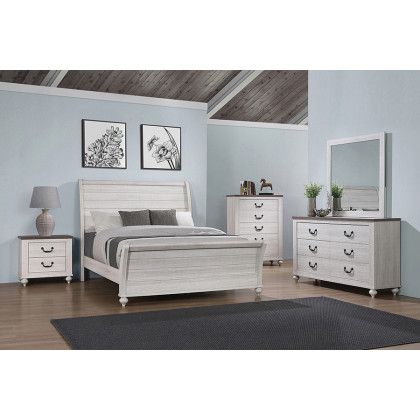 Coaster Stillwood Eastern King Sleigh Panel Bed - Vintage Linen