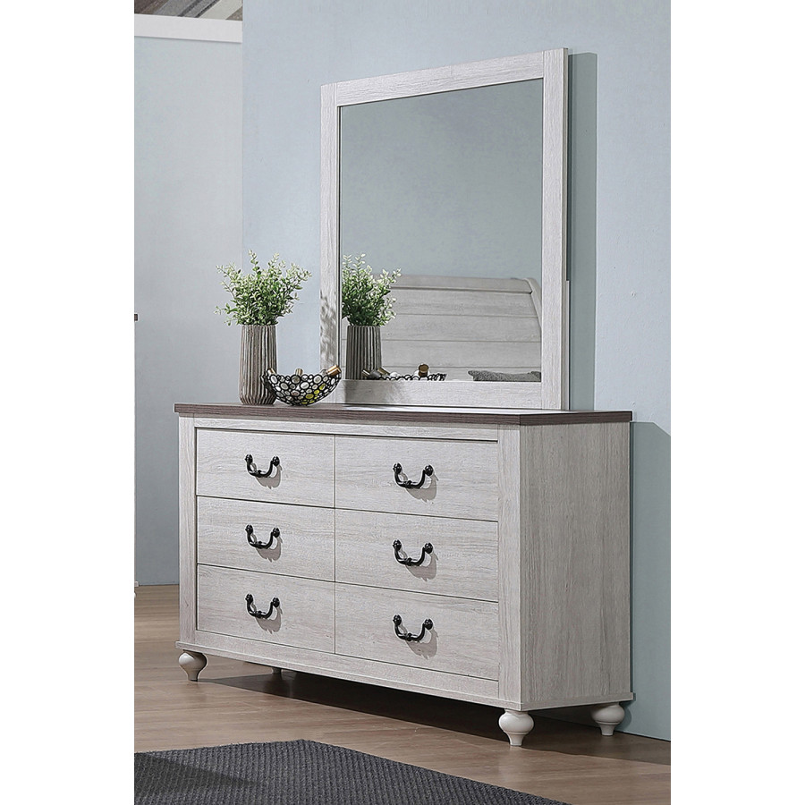 Coaster - Stillwood Rectangle Dresser Mirror in Vintage Linen