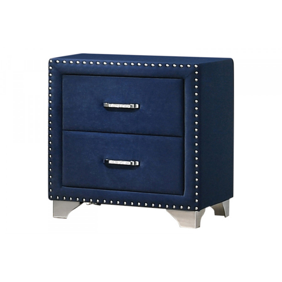 Coaster Melody 2-Drawer Upholstered Nightstand - Pacific Blue