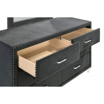 Coaster Melody 6-Drawer Upholstered Dresser - Gray