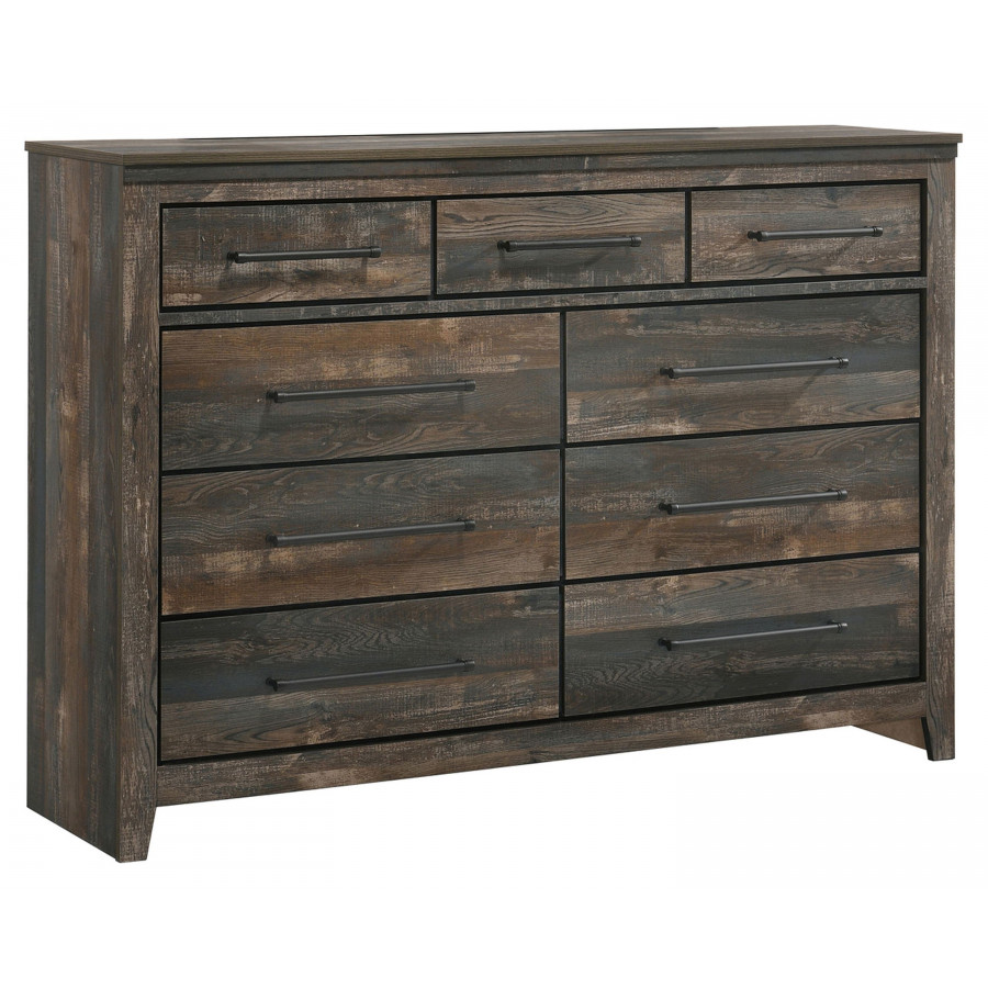 Coaster - Ridgedale 9-Drawer Dresser in Weathered Dark Brown