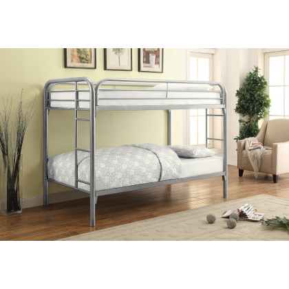 Coaster Morgan Twin Over Twin Bunk Bed - Silver