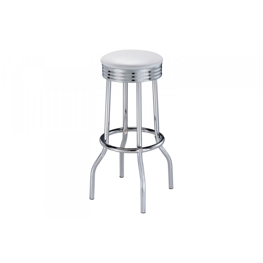 Coaster Upholstered Top Bar Stools (Set Of 2) - White/Chrome