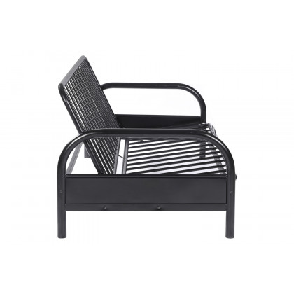 Coaster - Tufted Futon in Glossy Black
