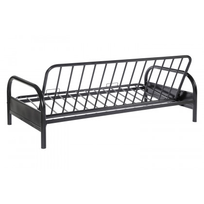 Coaster - Tufted Futon in Glossy Black