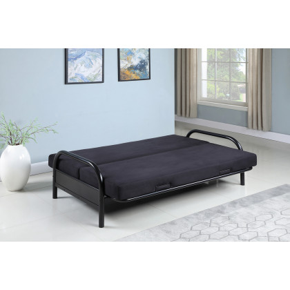 Coaster - Tufted Futon in Glossy Black