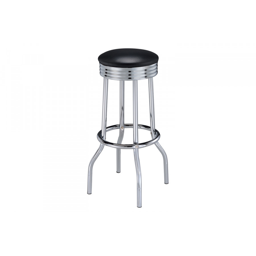 Coaster Upholstered Top Bar Stools (Set Of 2) - Black/Chrome