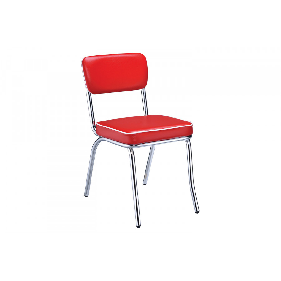 Coaster Retro Open Back Side Chairs (Set Of 2) - Red/Chrome