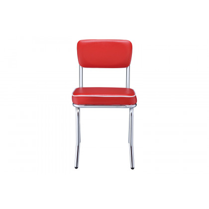 Coaster Retro Open Back Side Chairs (Set Of 2) - Red/Chrome