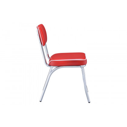 Coaster Retro Open Back Side Chairs (Set Of 2) - Red/Chrome
