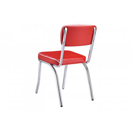 Coaster Retro Open Back Side Chairs (Set Of 2) - Red/Chrome